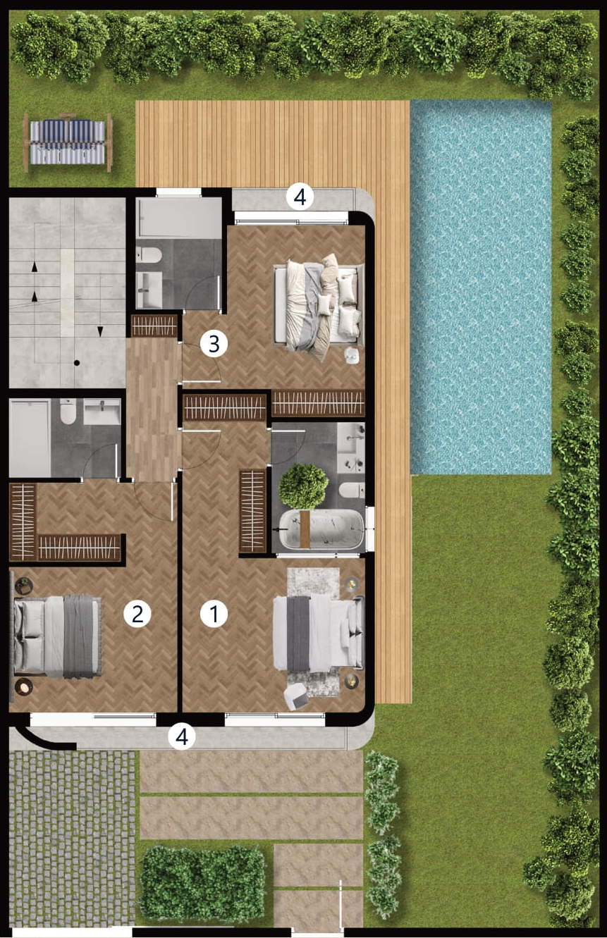 Villa A floorplan